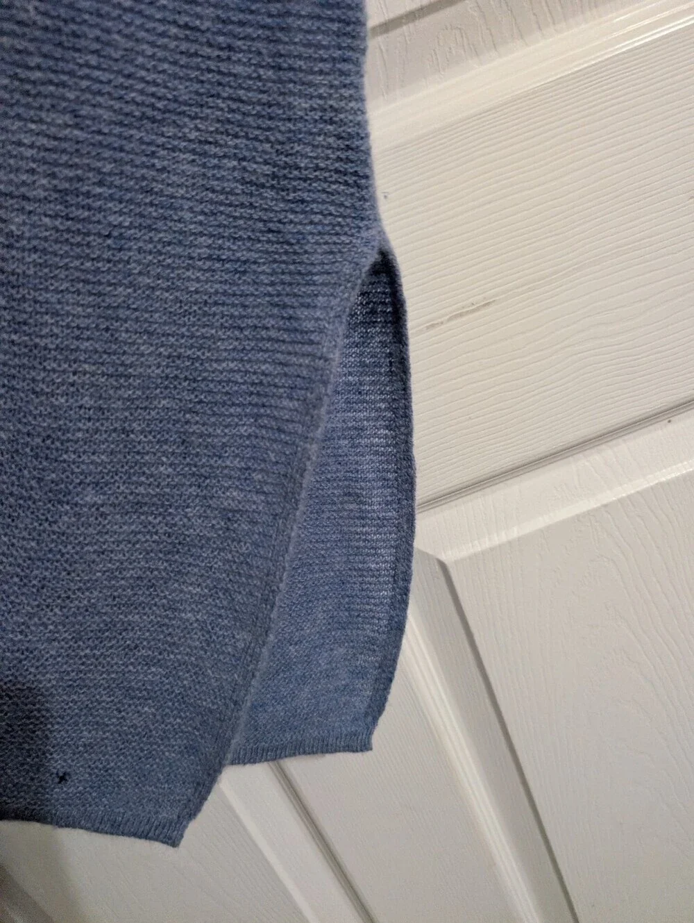 Brodie Womens Cashmere Sweater Blue Cap Sleeve Tunic Size Small *hole*